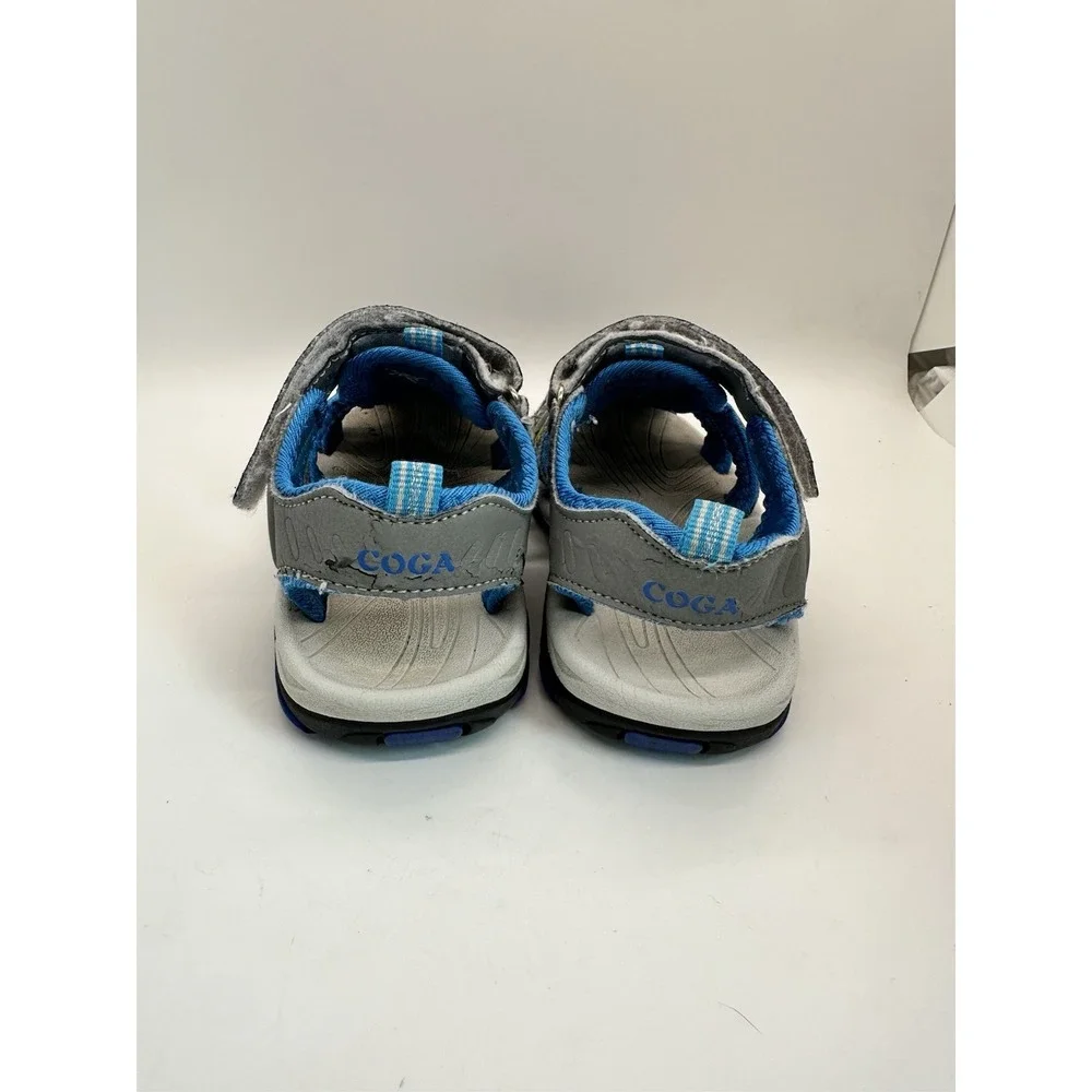 Coga Blue & Grey Kids Closed Toe Water Sandals Little Boy Size 9.5 (7-8year Old)